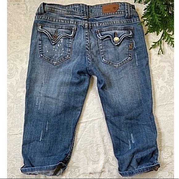 Vigoss Collection Shorts Denim Capri Shorts Distressed cropped jeans Size 6 - Picture 7 of 8